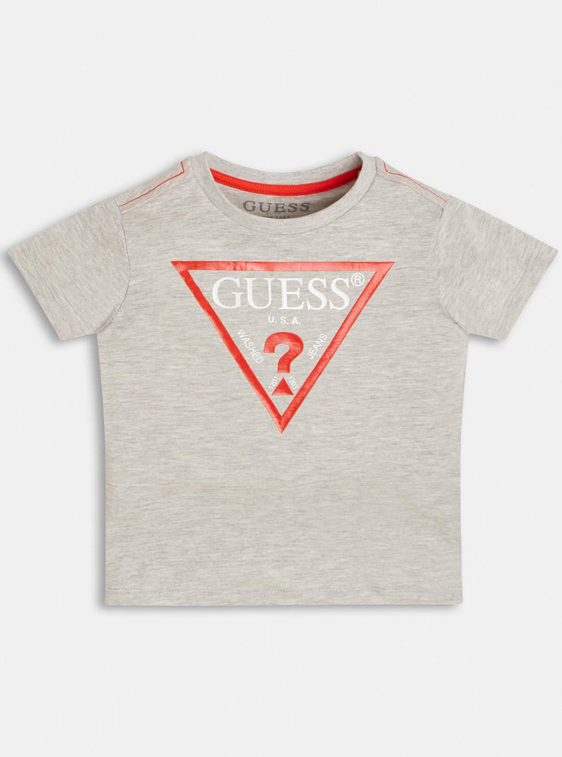 GUESS Little Boys Grey Logo Short Sleeve T-Shirt (2-7)  N73I55K8HM0 Front View