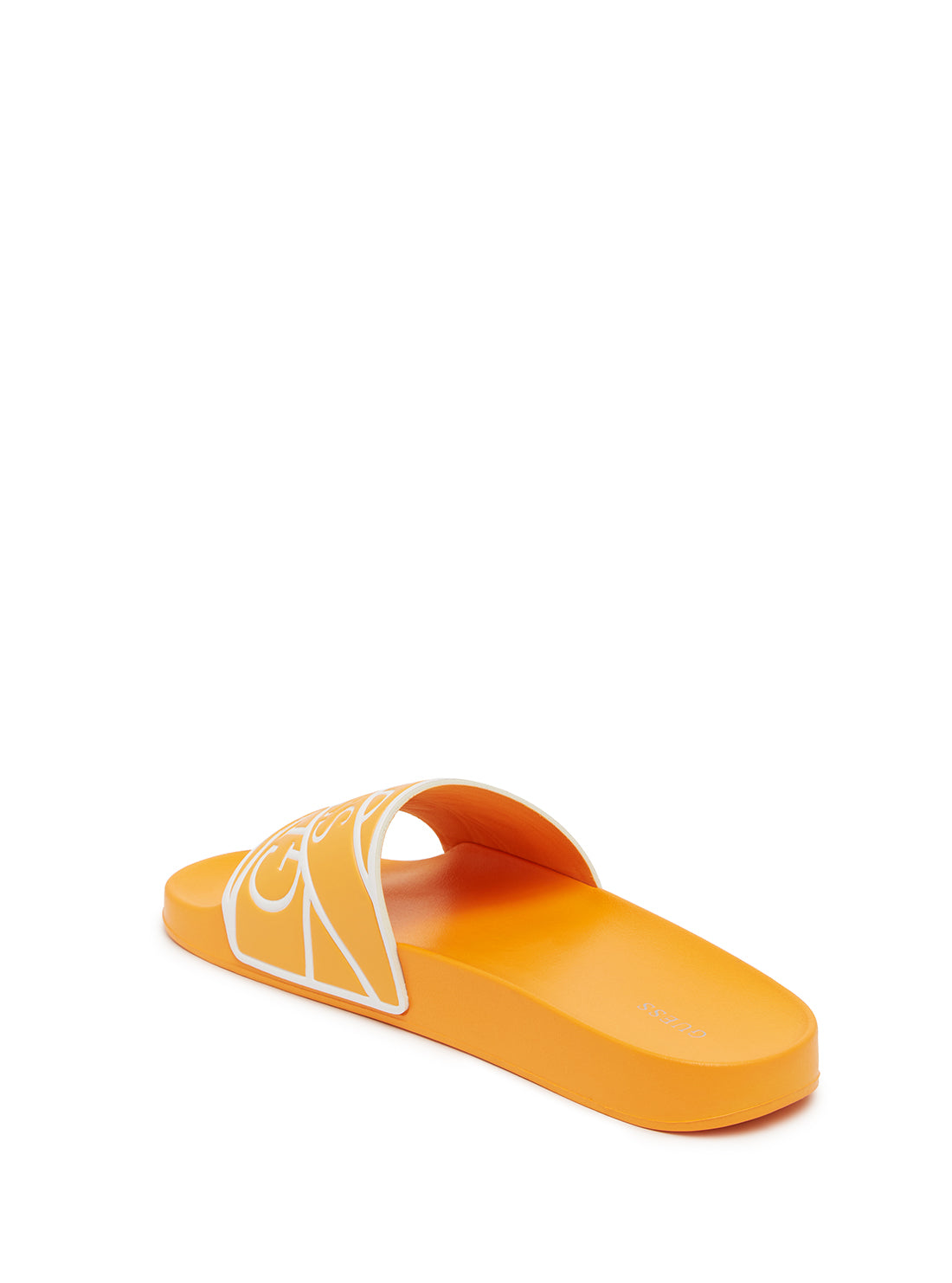 GUESS Womens  Orange Logo Tape Siline Slides SILINE  Back View