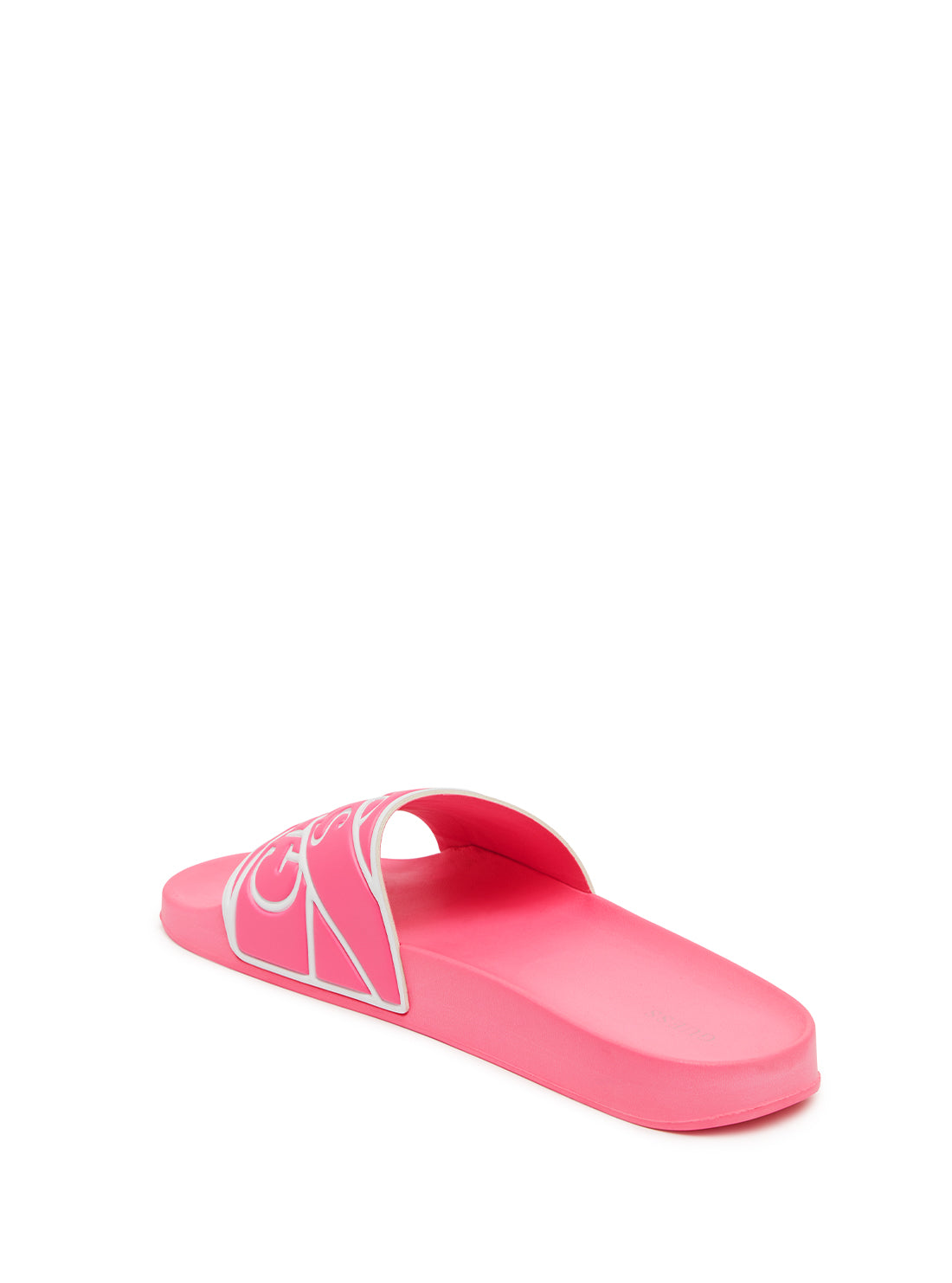 GUESS Womens  Pink Logo Tape Siline Slides SILINE  Back View