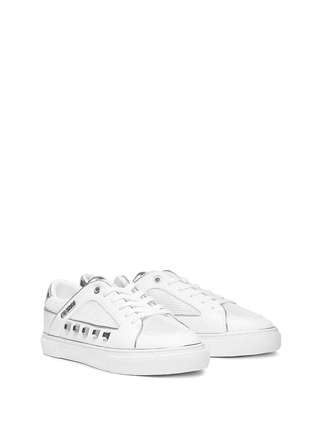 GUESS Womens White Multi Low-Top Stud Gallina Sneakers GALLINA-A Front Side View