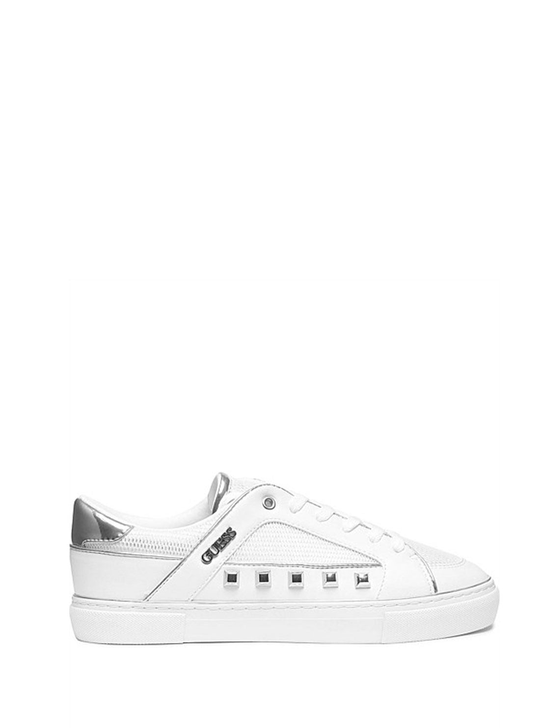 GUESS Womens White Multi Low-Top Stud Gallina Sneakers GALLINA-A Side View