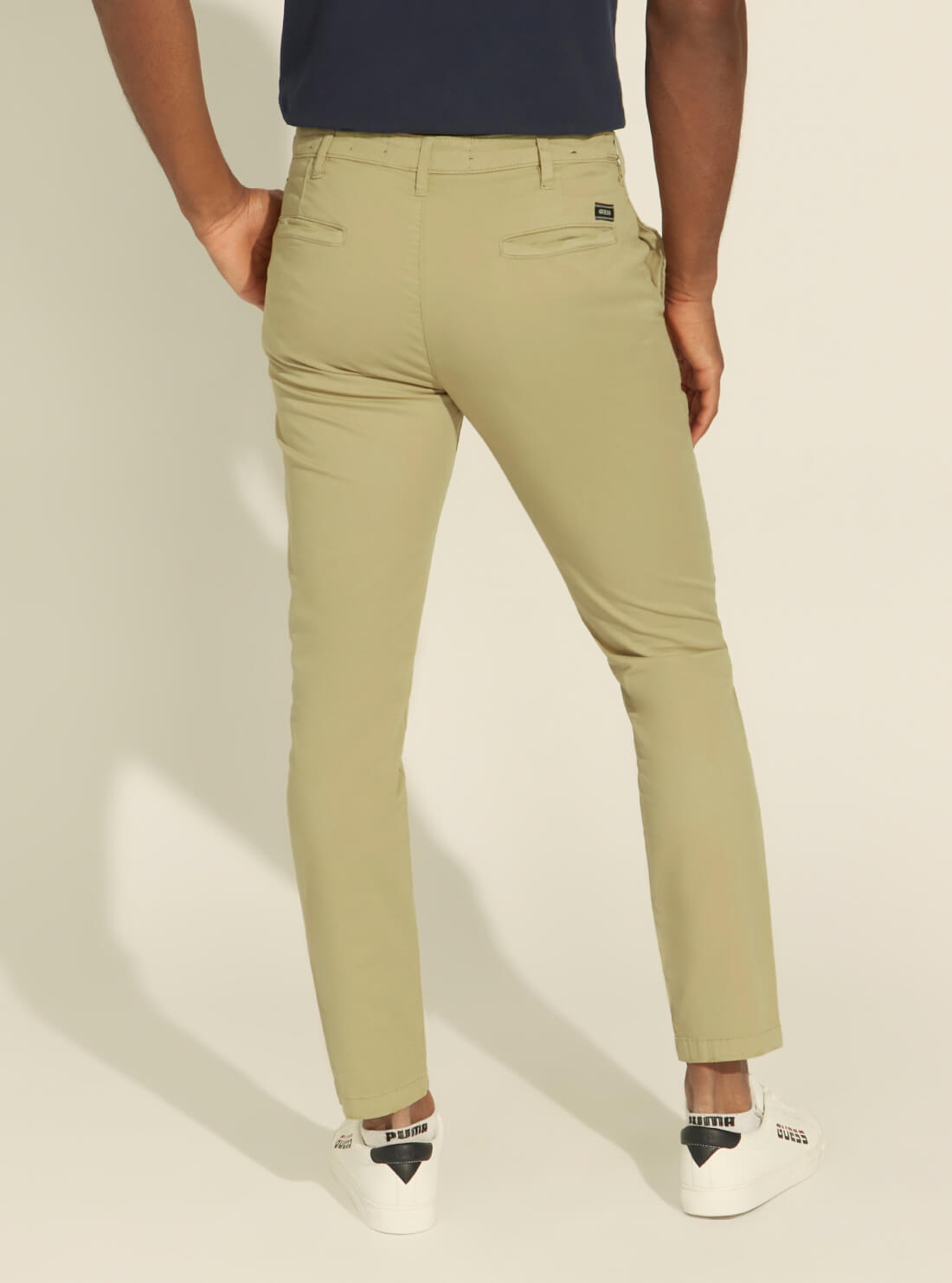 GUESS Mens Beige Blanco Mid-Rise Lucas Seasonal Pants M1YB56WCNZ7 Back View