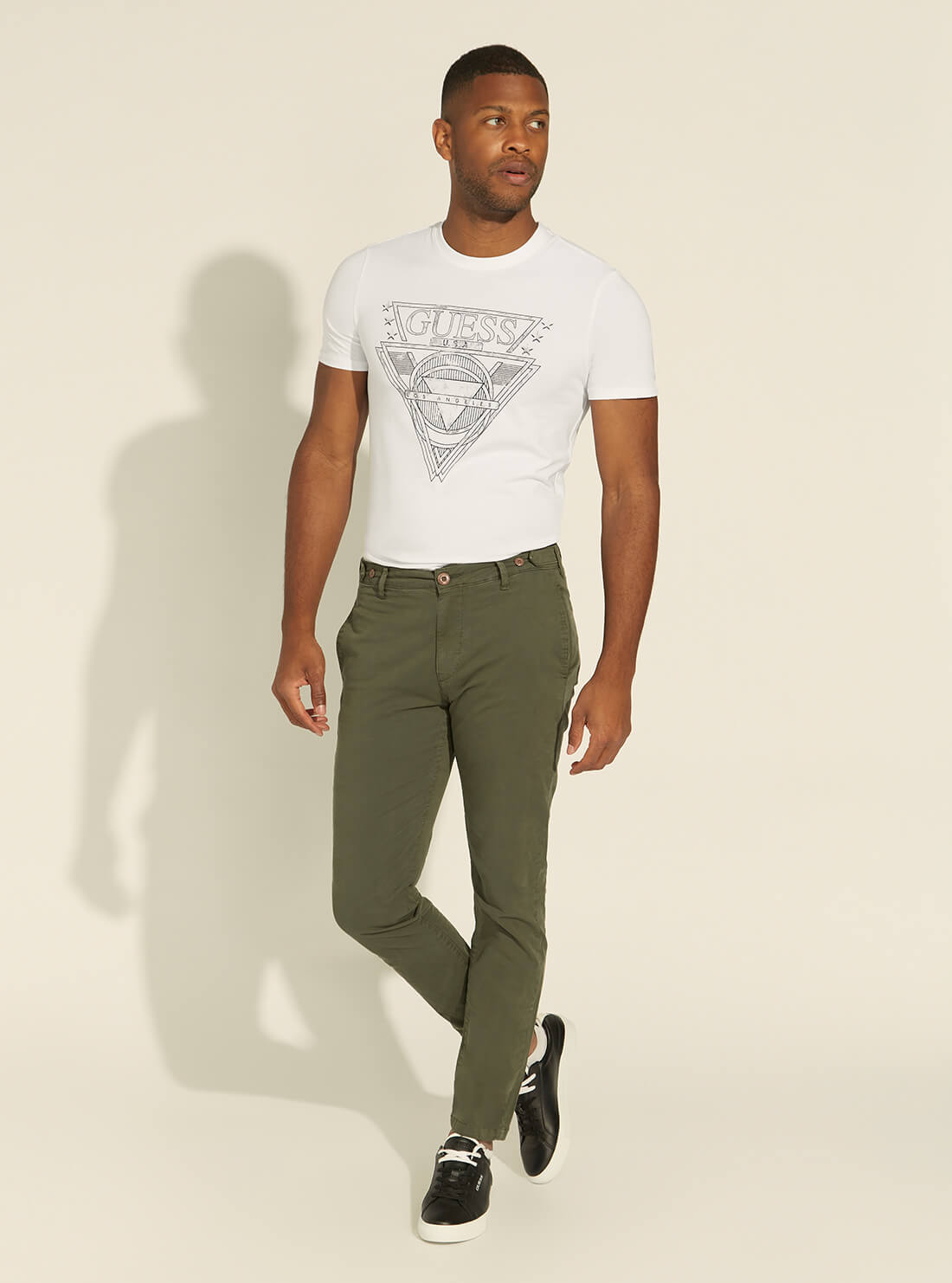 GUESS Mens Olive Green Mid-Rise Lucas Seasonal Pants M1YB56WCNZ7 Full View 