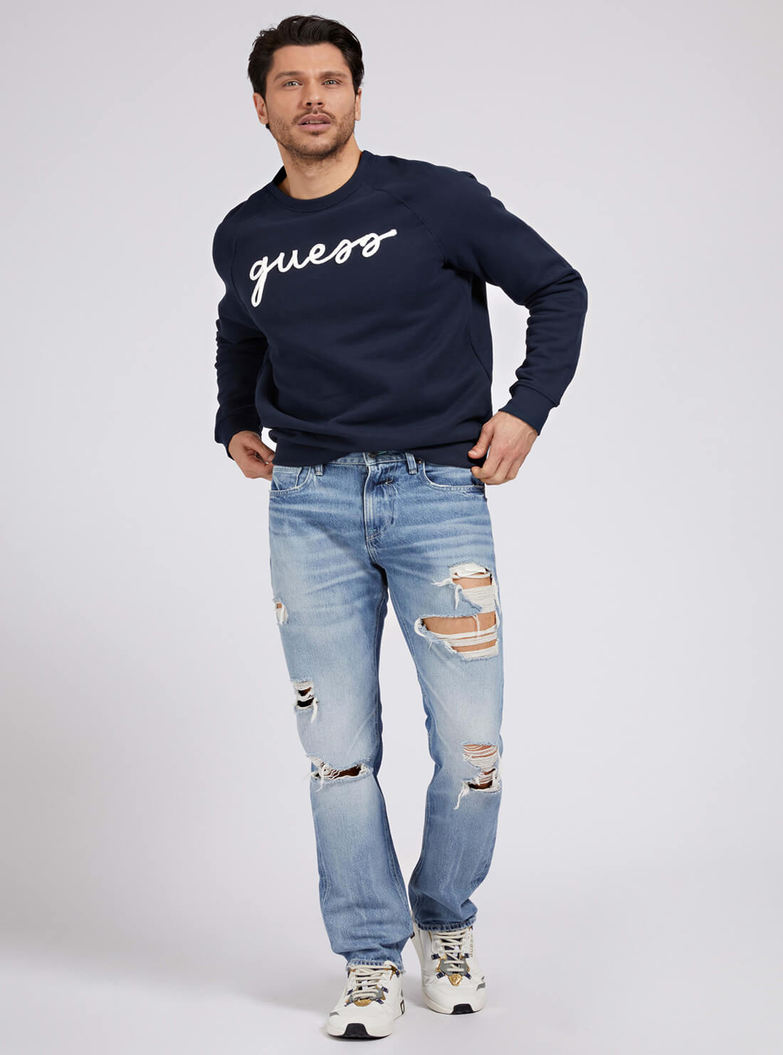 GUESS Mens Mid-Rise Regular Fit mens Denim Jeans in Surfaris Wash M1GA31D3ZJ5 Full view