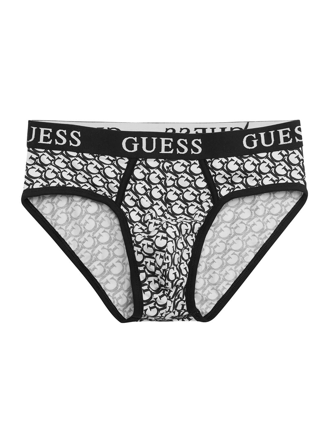 GUESS Mens Black and White Multi 3-Pack Idol Briefs U0BG20K6YW1 Multi View