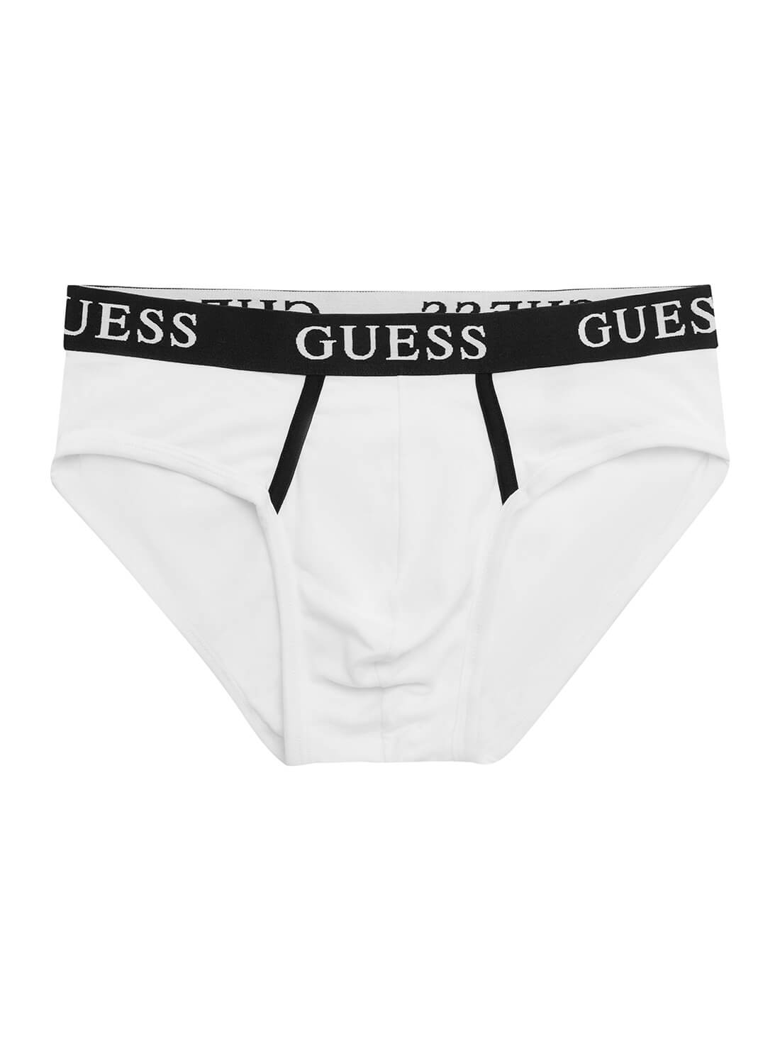 GUESS Mens Black and White Multi 3-Pack Idol Briefs U0BG20K6YW1 White View