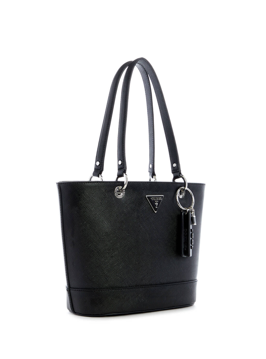 GUESS Womens  Black Noelle Small Elite Tote Bag ZY787922 Front Side View