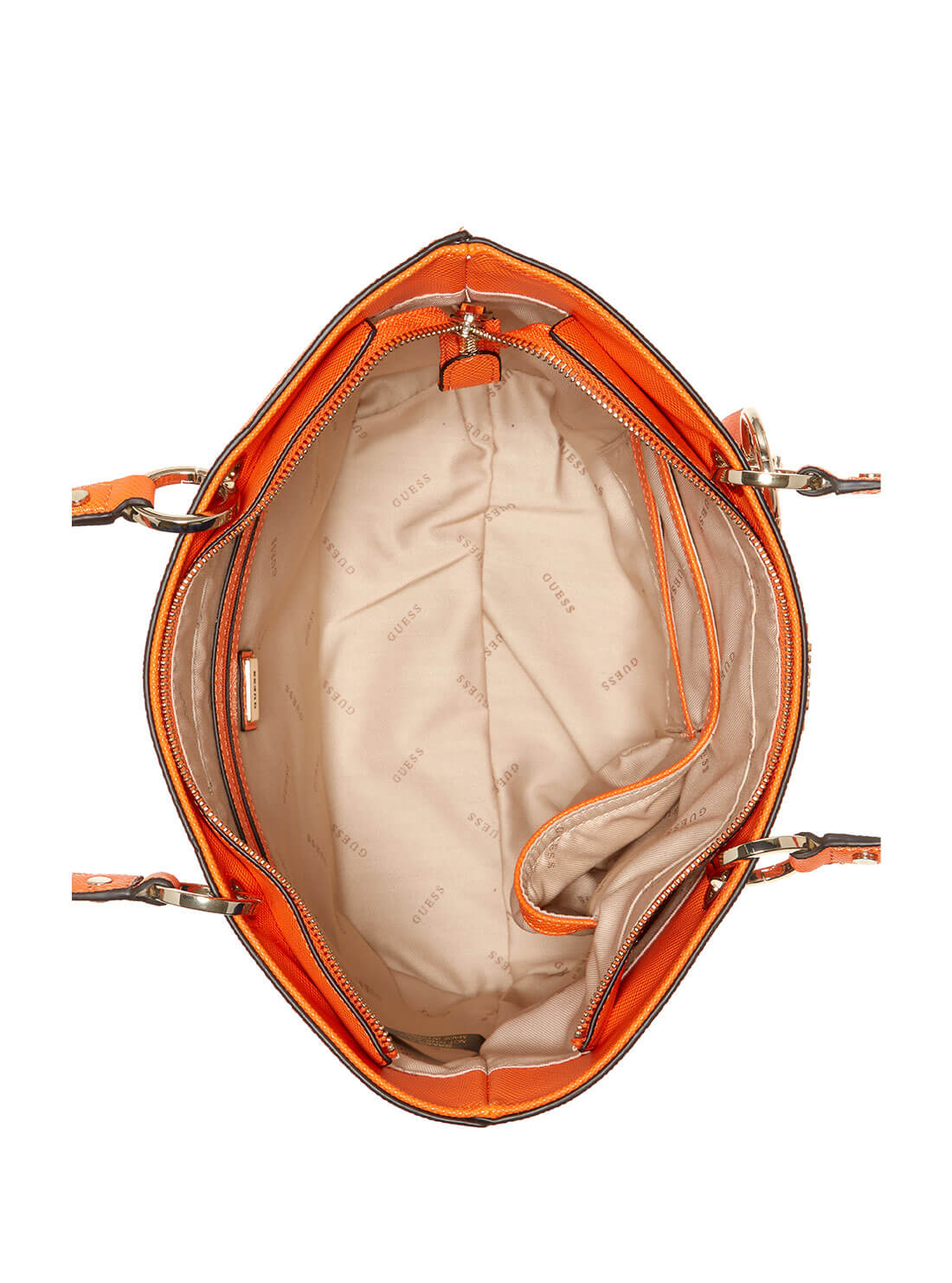 GUESS Womens  Orange Noelle Small Elite Tote Bag ZG787922 Inside View
