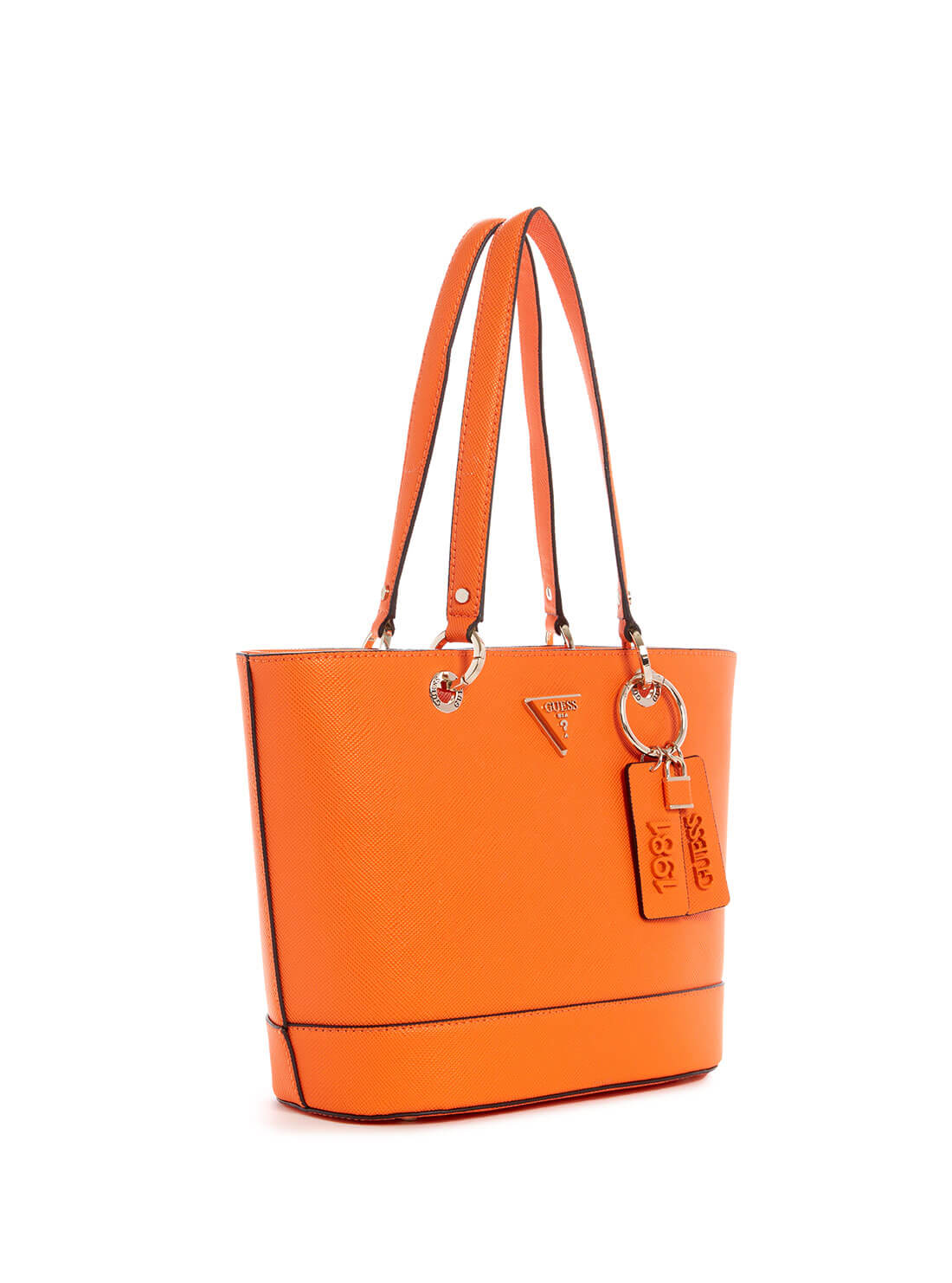 GUESS Womens  Orange Noelle Small Elite Tote Bag ZG787922 Front Side View