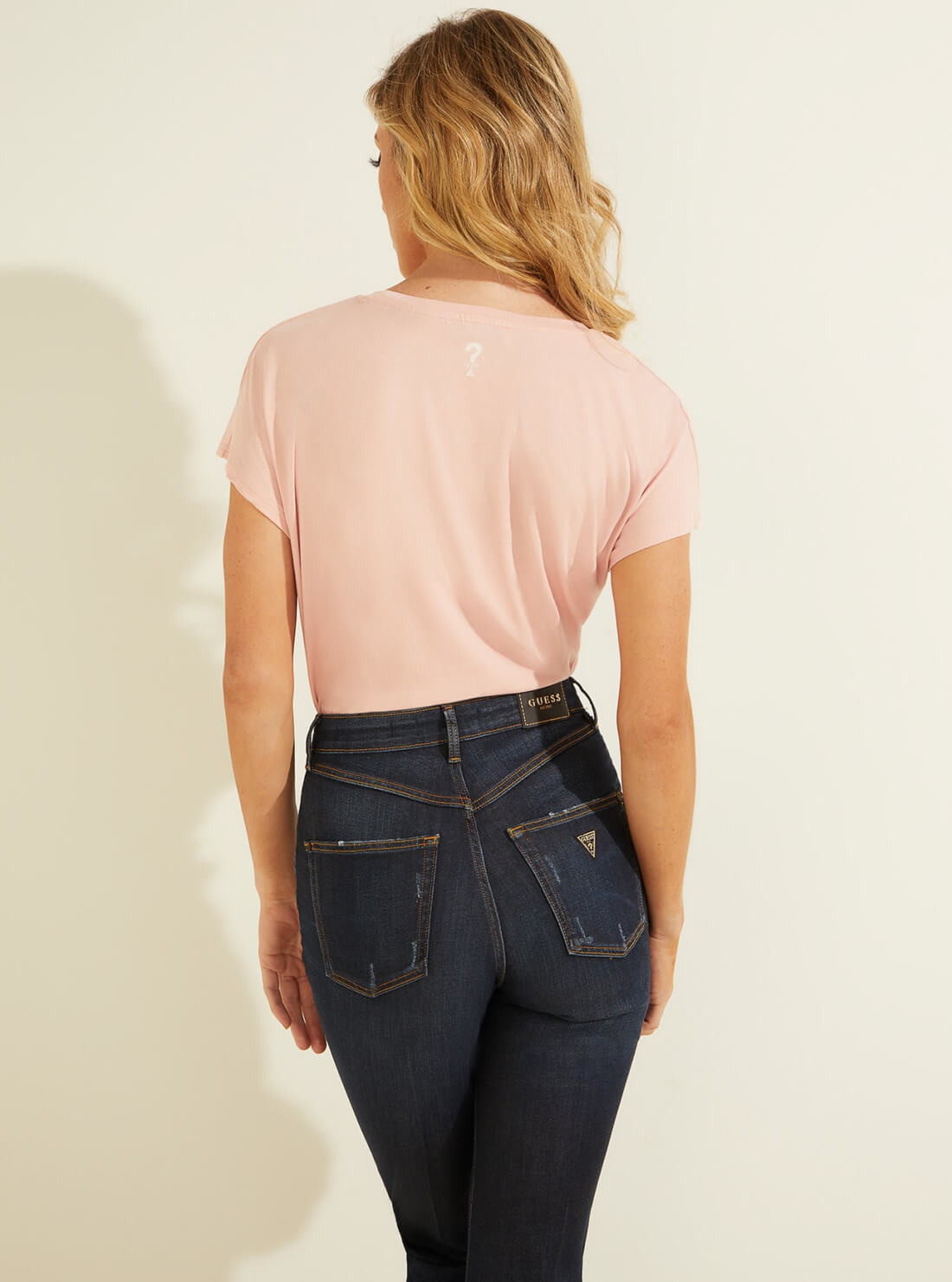 GUESS Womens Pink Francine T-Shirt W1YI0VK46D0 Back View