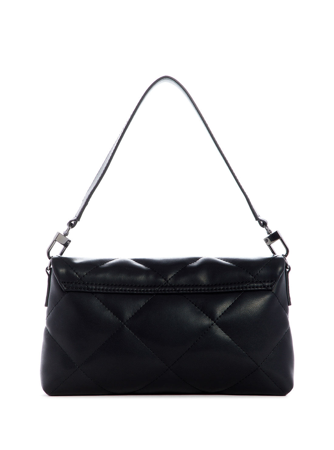 GUESS Womens Black Quilted Brightside Shoulder Bag QM758019 Back View