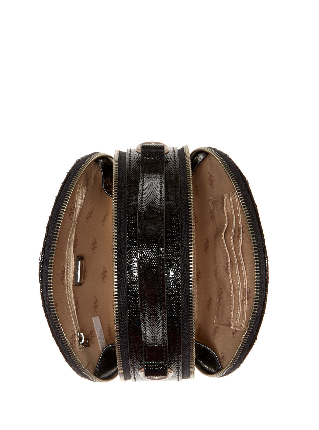 GUESS Womens Black Quilted Wessex Circle Crossbody Bag GN837977 Inside View
