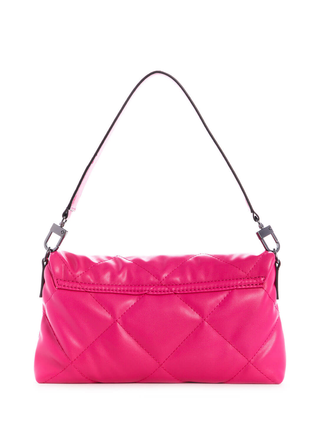 GUESS Womens Hot Pink Quilted Brightside Shoulder Bag QM758019 Back View