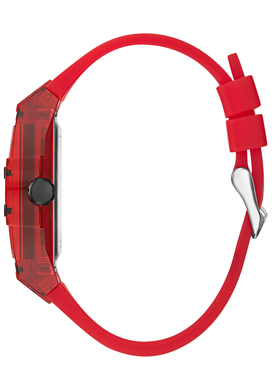 GUESS Mens Red Phoenix Silicone Watch GW0203G5 Side View