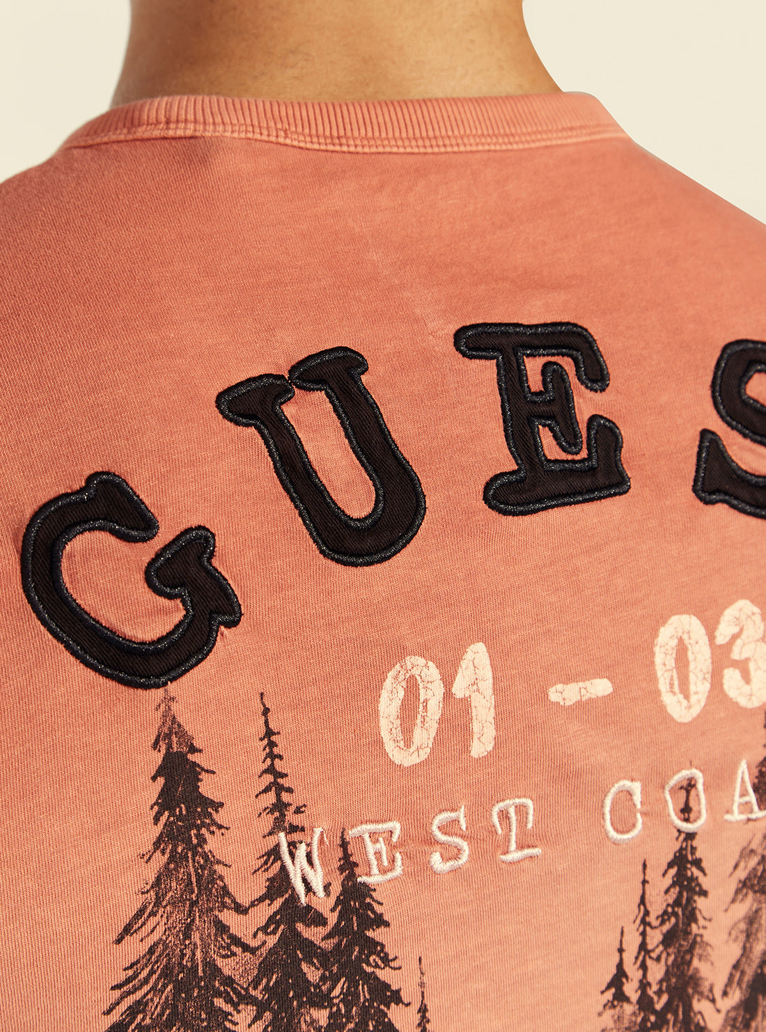 GUESS Mens Desert Red River Trees T-Shirt M1BI16K8FQ1 Back Detail View