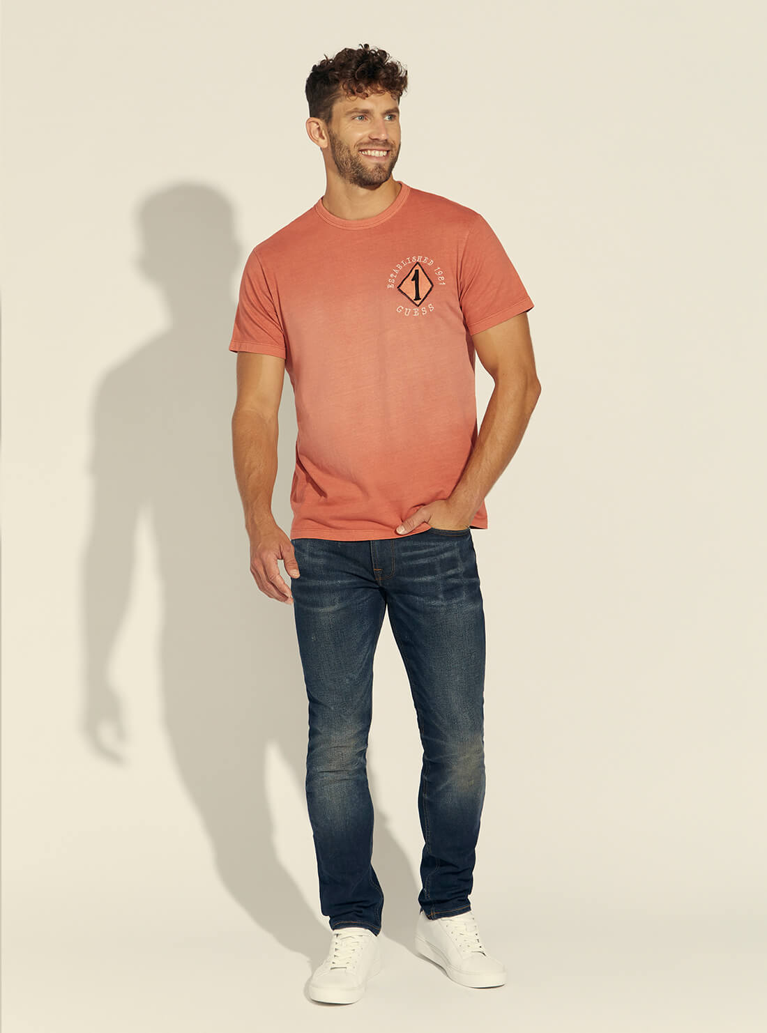 GUESS Mens Desert Red River Trees T-Shirt M1BI16K8FQ1 Full View