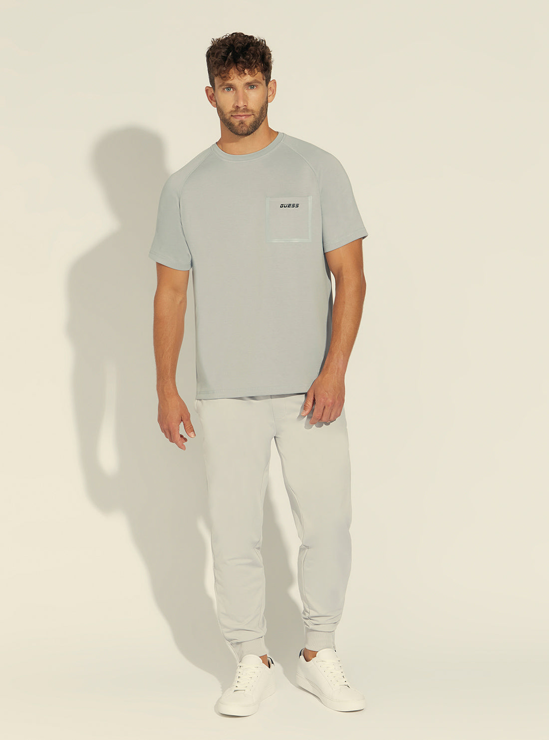 GUESS Mens Grey Rube Pocket T-Shirt U1BA51DL006 Full View