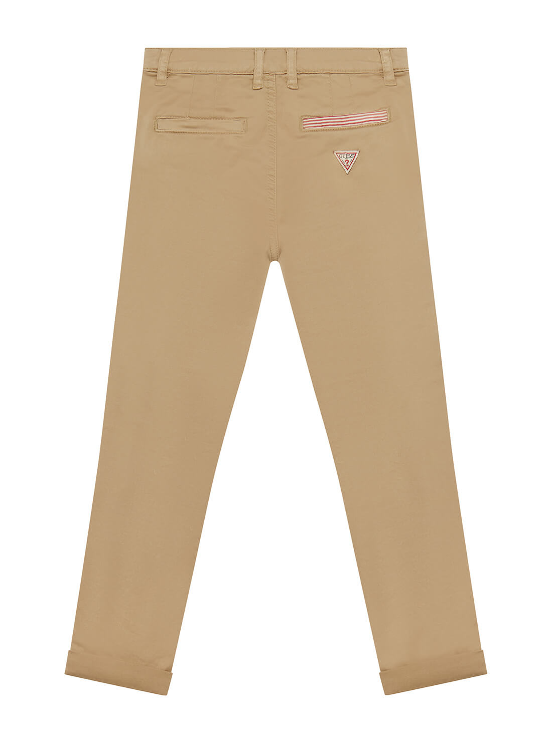GUESS Little Boys Tan Sateen Slim Chino Pants (2-7) N1YB00WE2W0 Back View