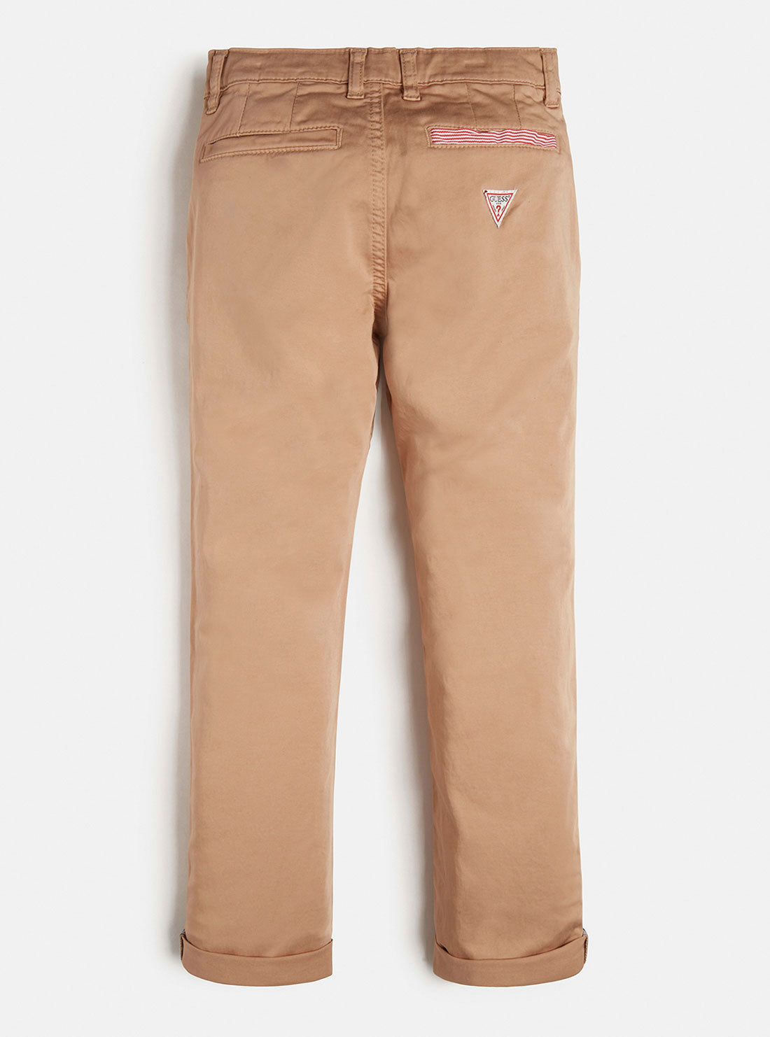 GUESS Big Boy Tan Sateen Slim Chino Pants (7-16) L1YB00WE2W0 Back View