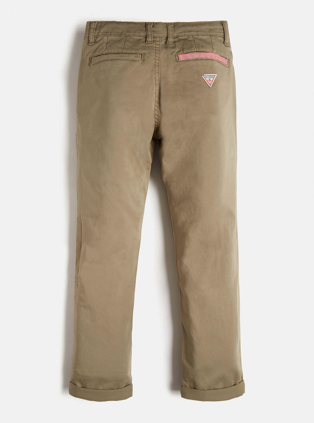 GUESS Big Boy Khaki Sateen Slim Chino Pants (7-16) L1YB00WE2W0 Back View