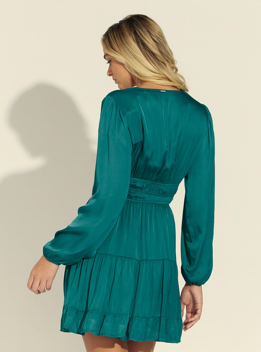GUESS Womens  Green Emanuela Mini Dress W1BK12WE5E0 Back View