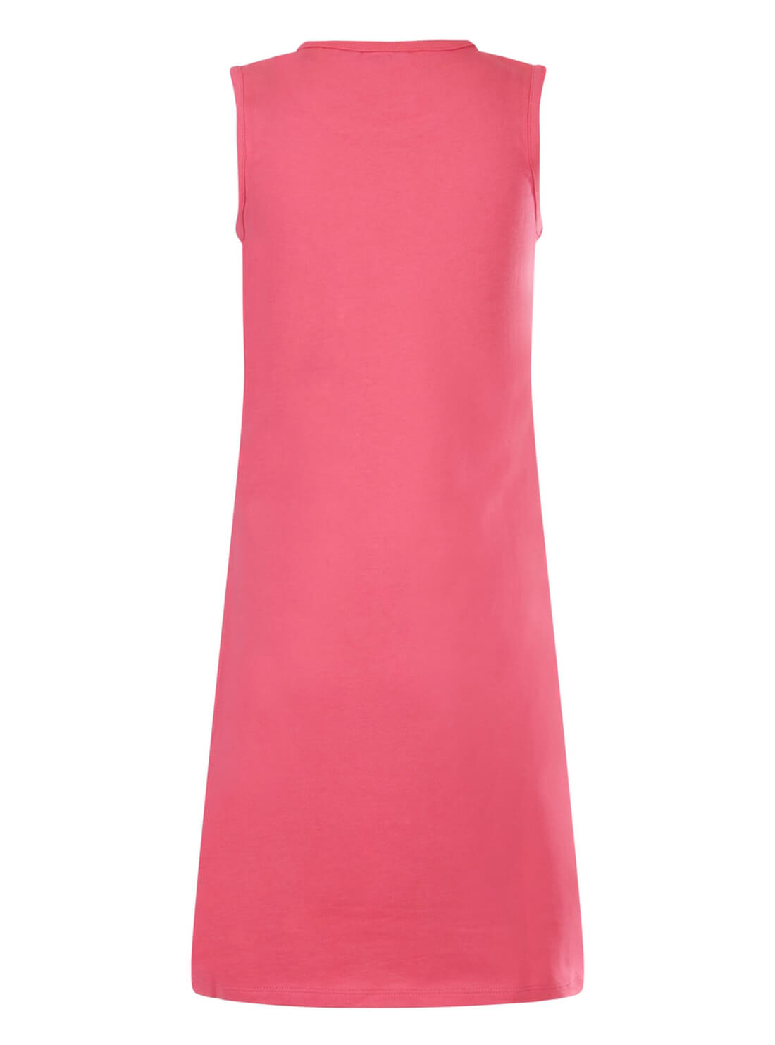 GUESS Kids Big Girl Pink Sleeveless Double Logo Mini Dress (7-16) J92K57K82F0 Back View