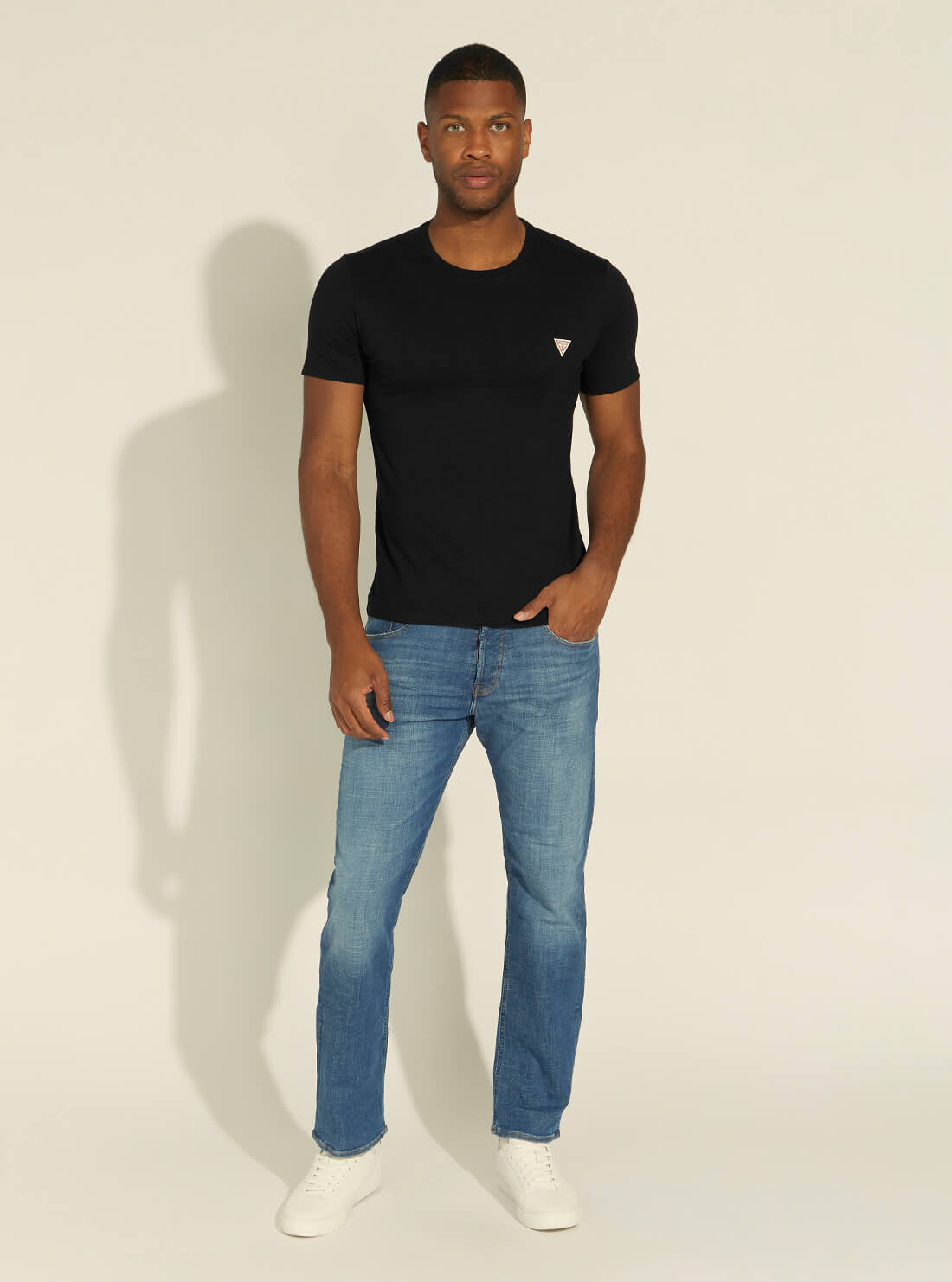 GUESS Mens Black Slim Fit Logo T-Shirt M1RI36I3Z11 Full View