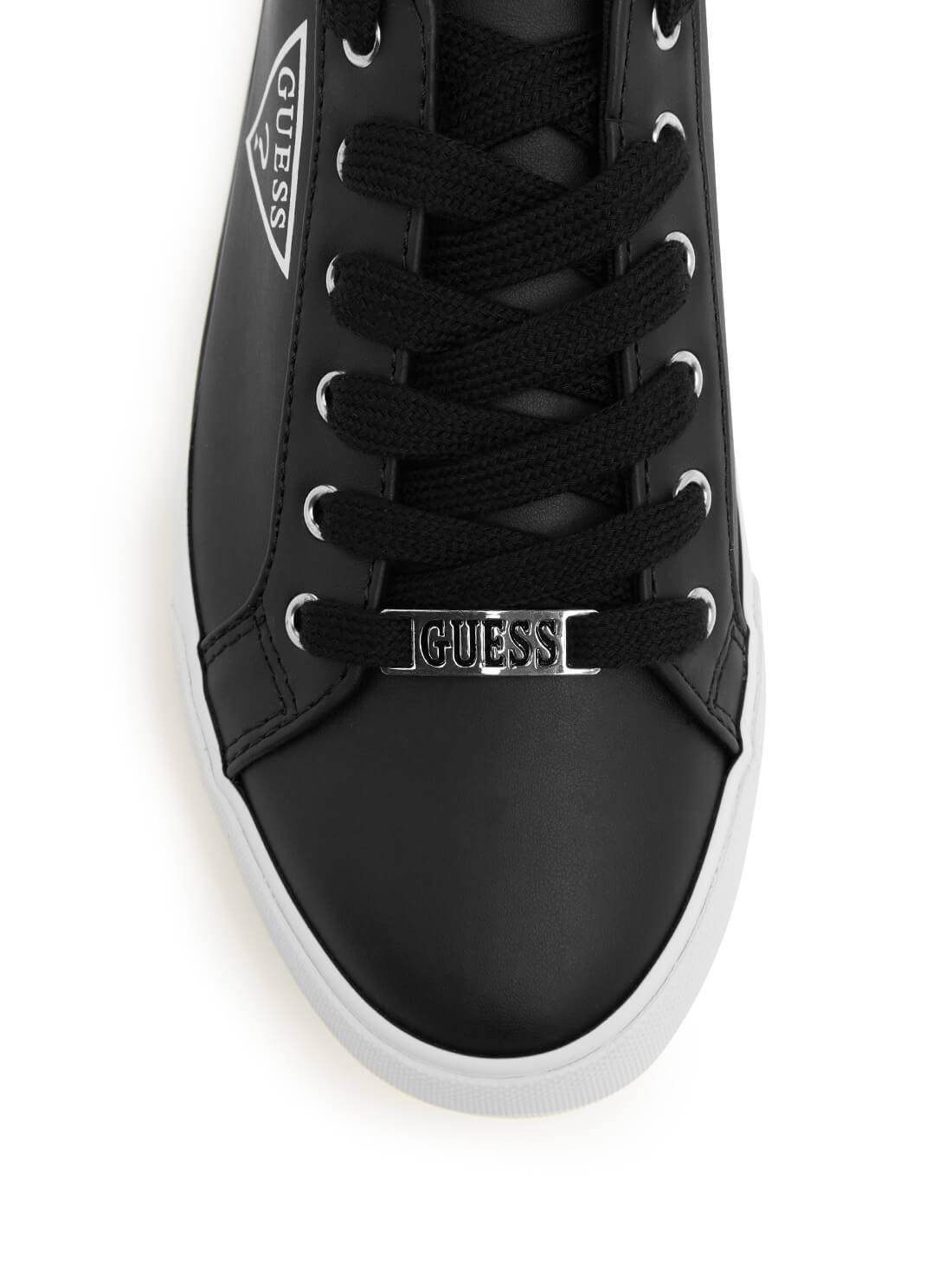 GUESS Womens Black Soaked Logo Sneakers SOAKED-A Top View