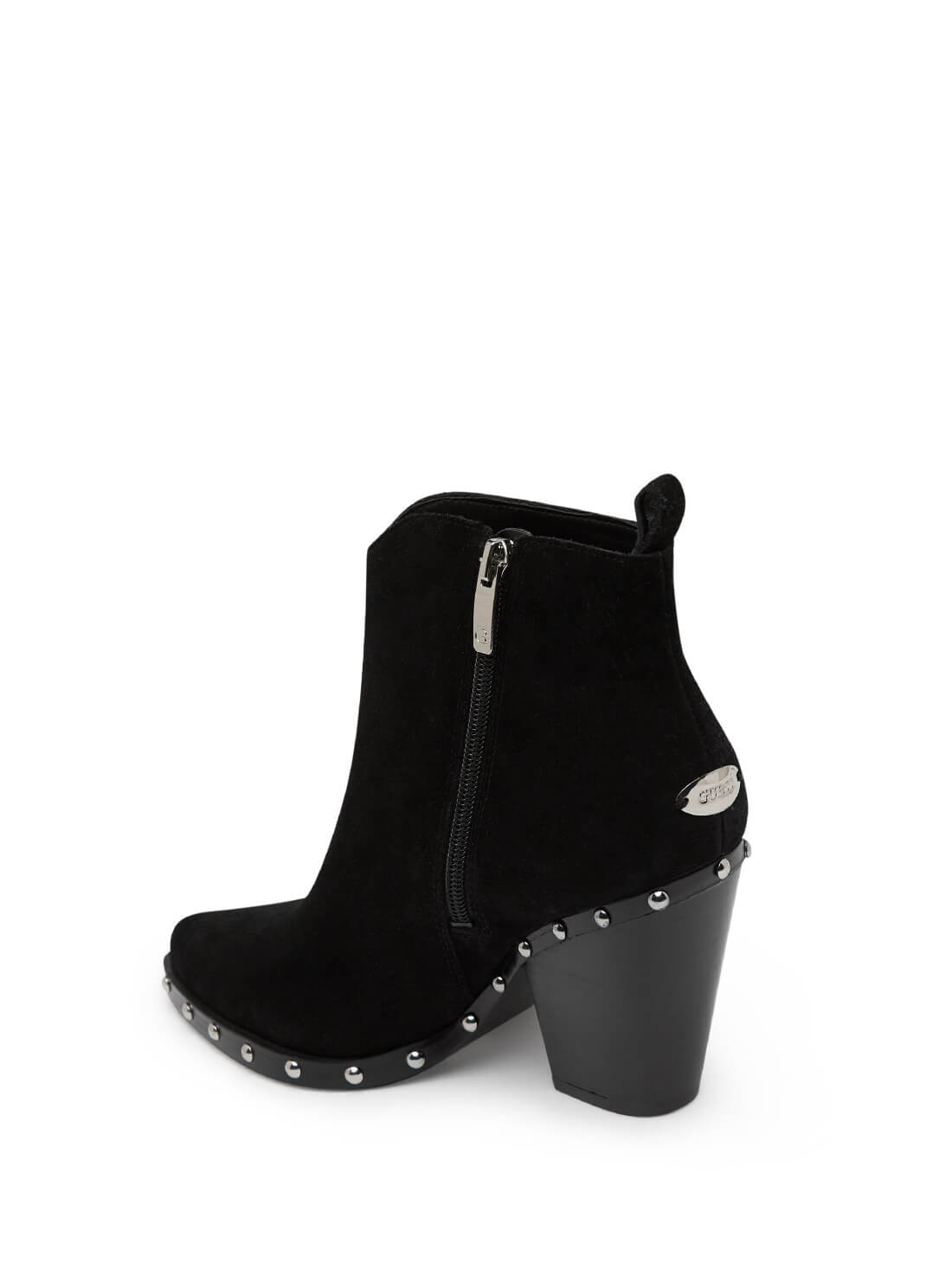 guess Suede Kippy Black Womens Ankle Boots back view