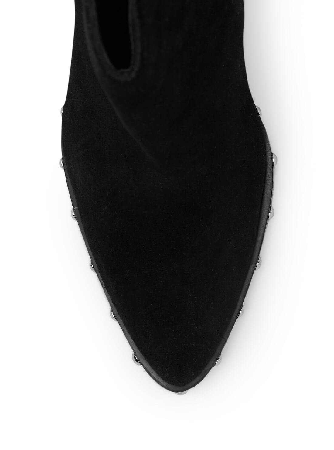 guess Suede Kippy Black Womens Ankle Boots front view
