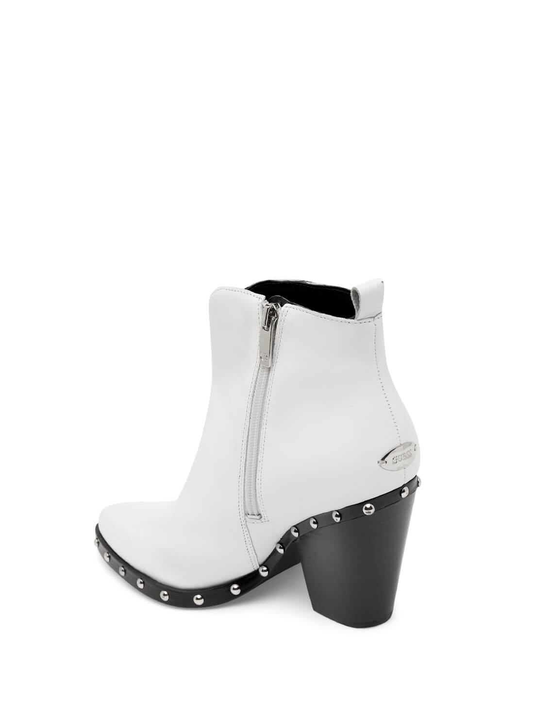 guess Suede Kippy White Womens Ankle Boots back view