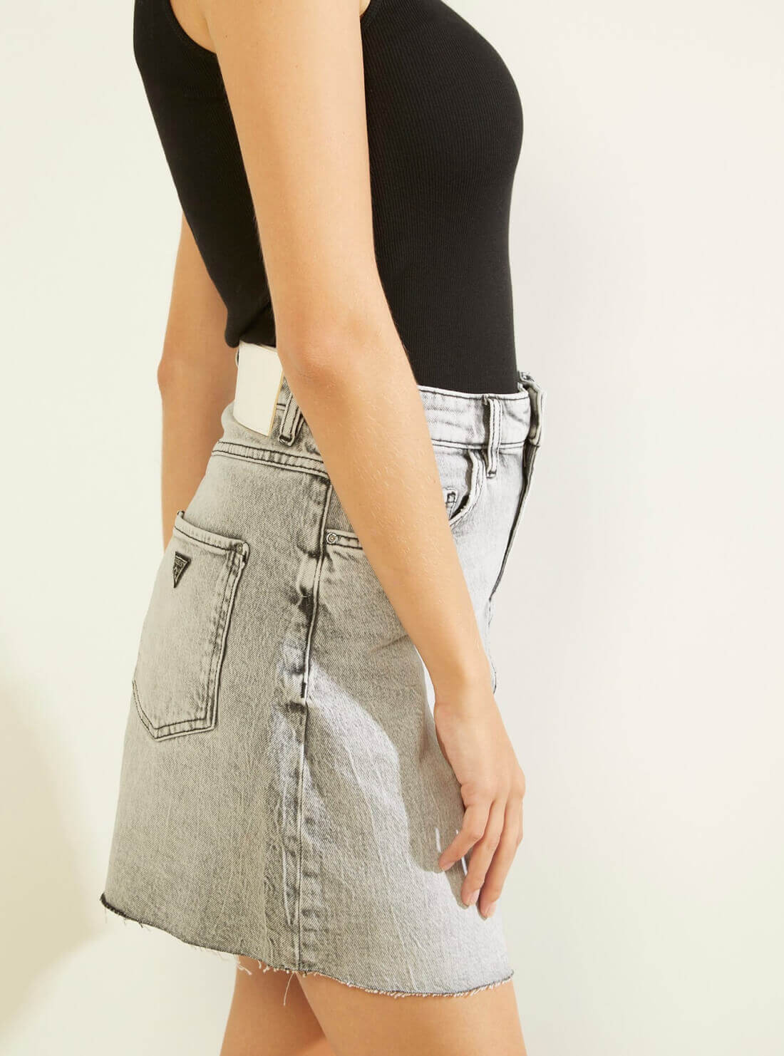 GUESS Womens Syria Denim Mini Skirt In Acid Wash W1YD84D3YG3 Side View