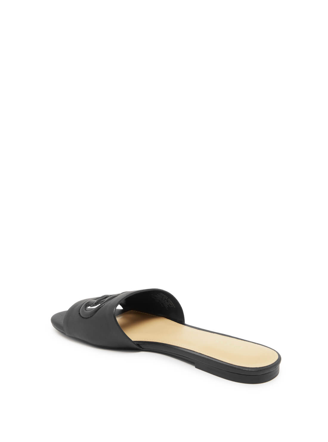 GUESS Womens Black Tashia Cutout Logo Slides TASHIA Back View 