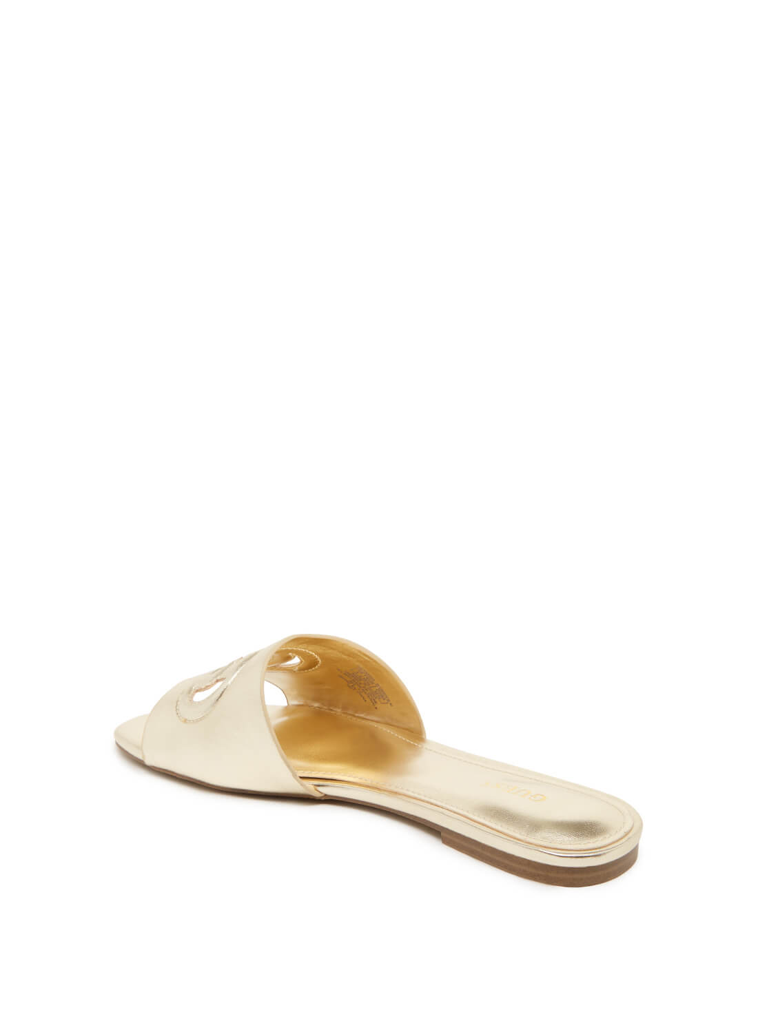 GUESS Womens Gold Tashia Cutout Logo Slides TASHIA Back View