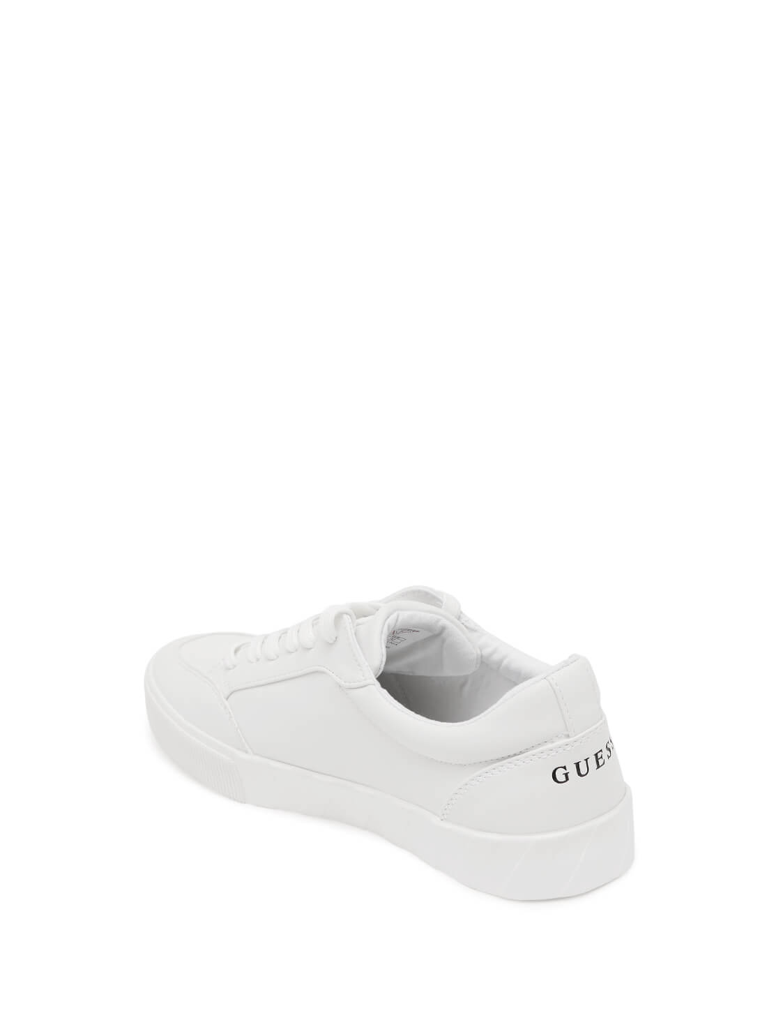 GUESS Mens White Logo Macklin Low-Top Sneakers MACKLIN2-A Back View