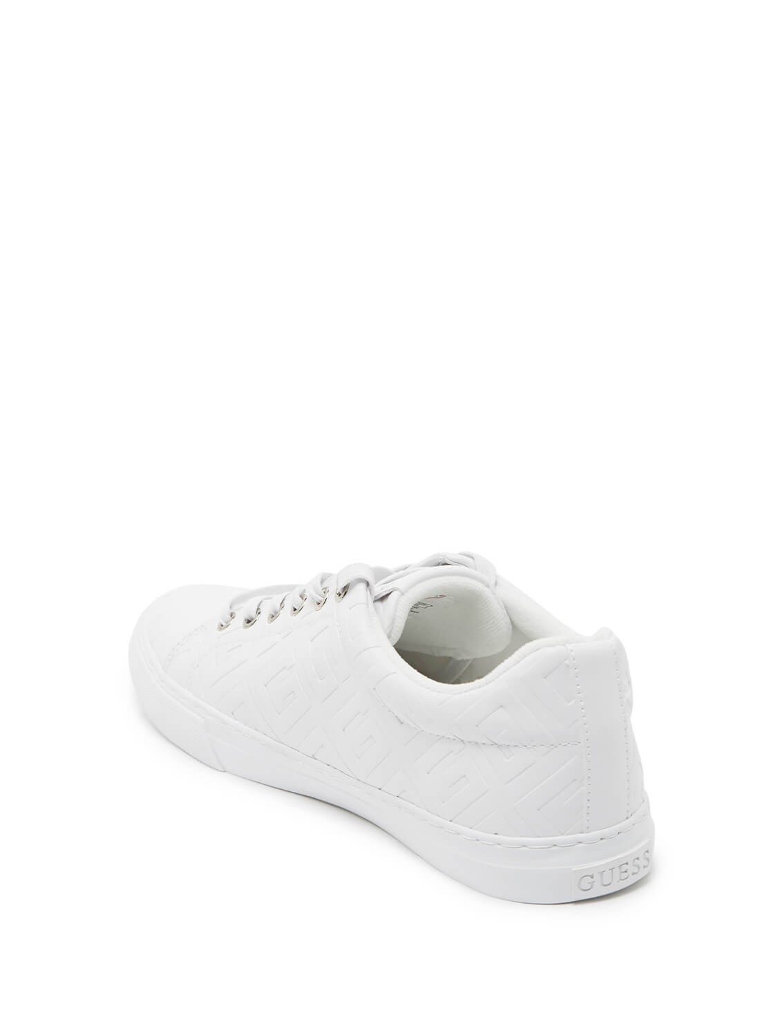 GUESS Womens  White Moonie G-Logo Low-Top Sneakers MOONIE Back View