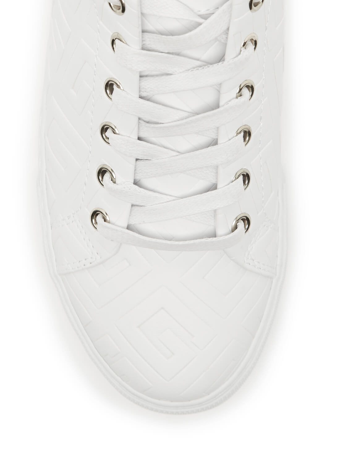GUESS Womens  White Moonie G-Logo Low-Top Sneakers MOONIE Top View