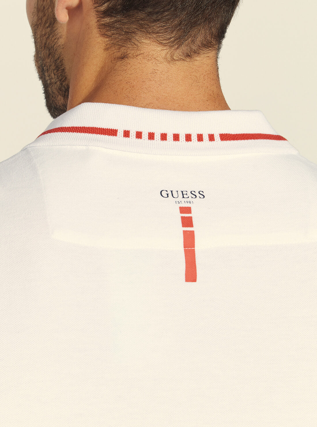 GUESS Mens White Oz Polo T-Shirt M1BP55K9WF1 Back Detail  View