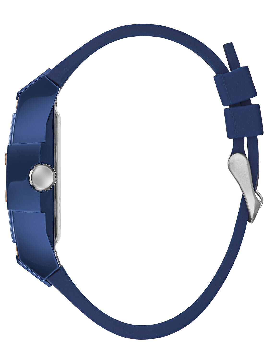GUESS Mens Blue Phoenix Silicone Watch GW0203G7 Side View